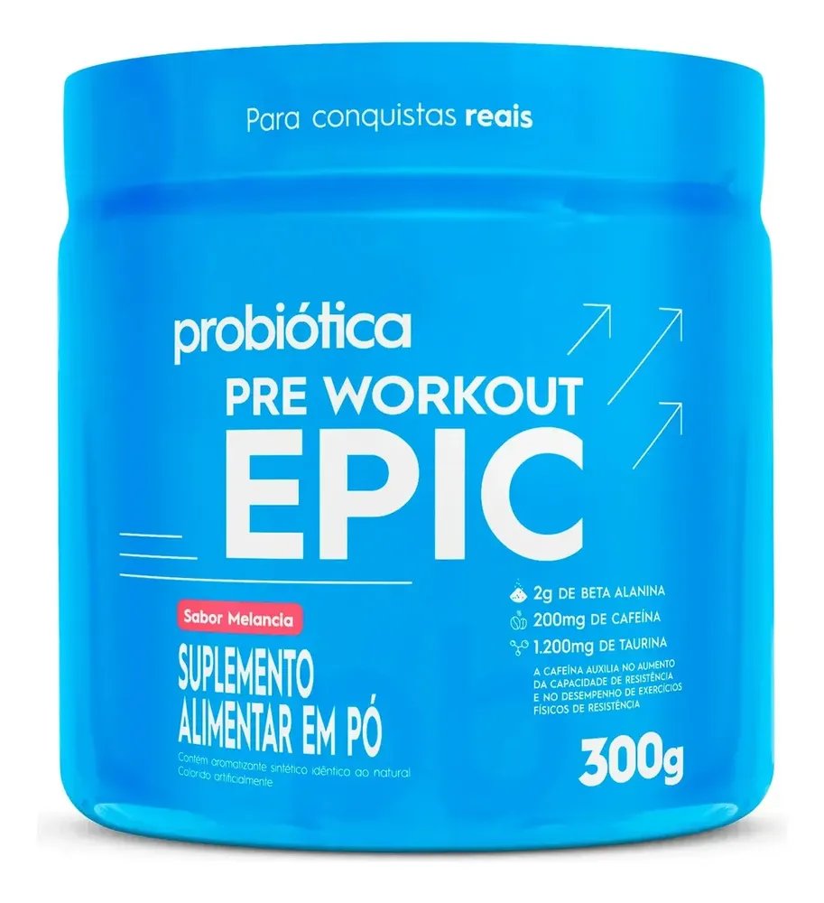 Pré Treino 300g Epic Pré Workout Probiótica Melancia Energia e Performance
