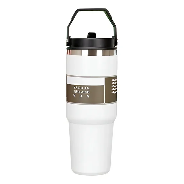 Copo Térmico Aço Inox 887ml Grande Com Tampa Flip Resistente