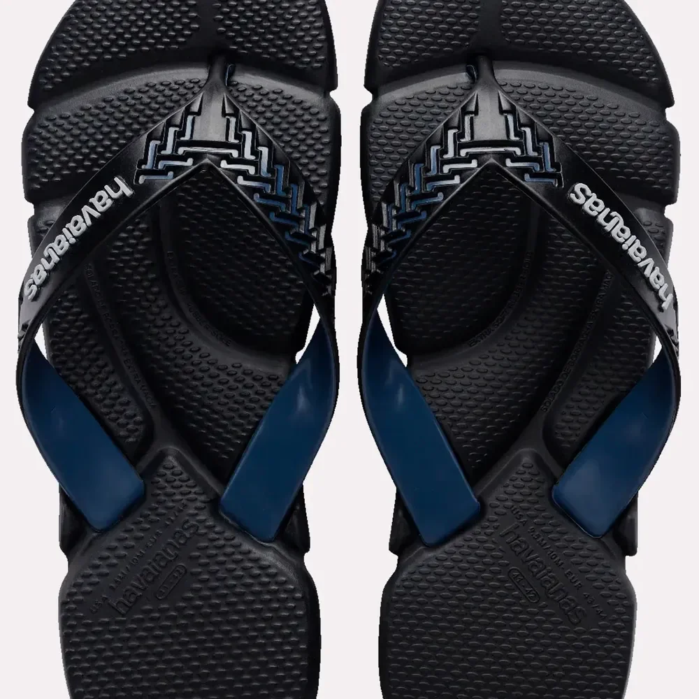 Chinelo Havaianas Power 2.0 Anatômica Confortável Original Preto/azul 39/40