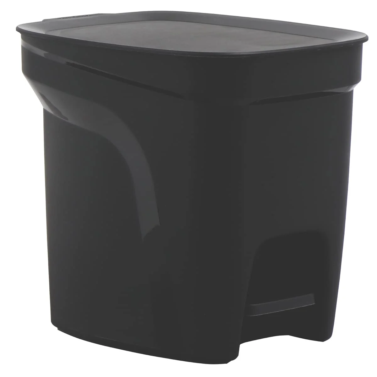 Lixeira Tramontina Compact Pedal em Polipropileno Preto com Haste em Aço Galvanizado 7 L
