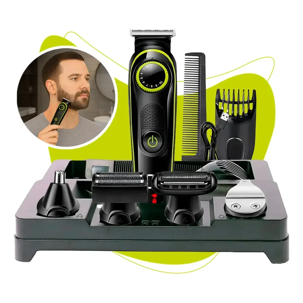 Máquina De Cortar Cabelo Fazer Barba Barbeador Acabamento Pelo B-max Bmc036 5 Em 1 Cor Preto 127/220v