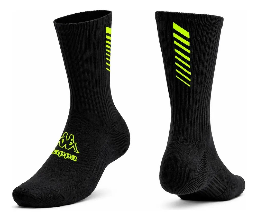 Meia Kappa Esportiva Next Corrida Poliamida Original Preto-verde 38-43