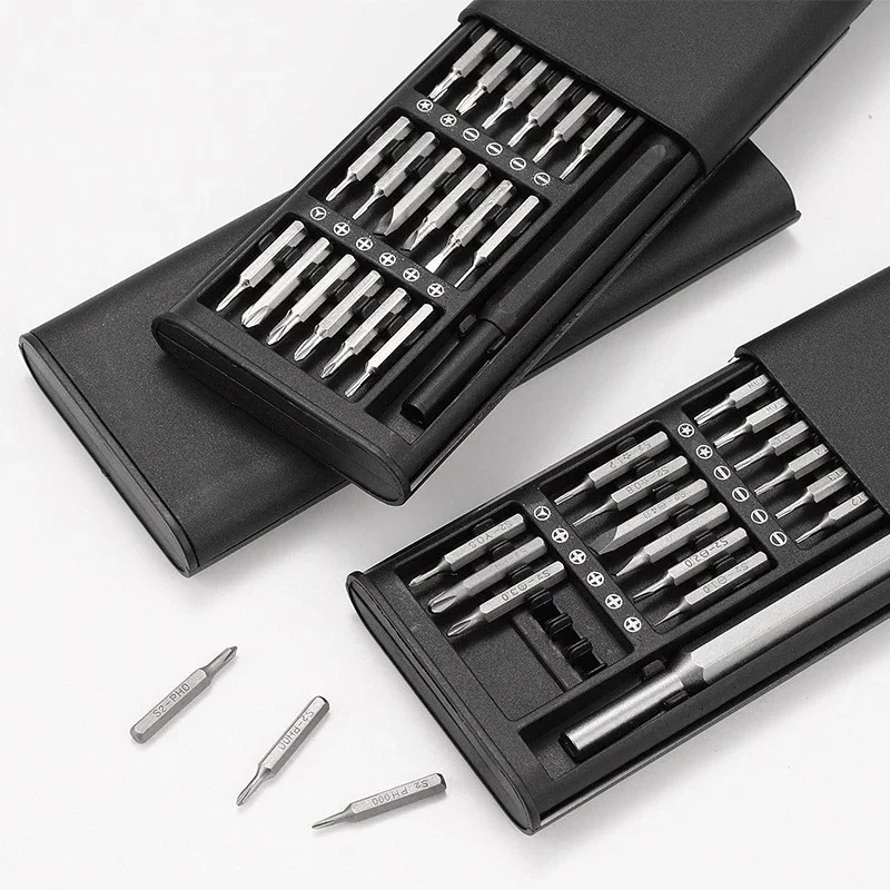 Kit Jogo Ferramenta Chave Magnética Precisão 24 Peças Pequenos Reparos Celular PC Notebook Óculos