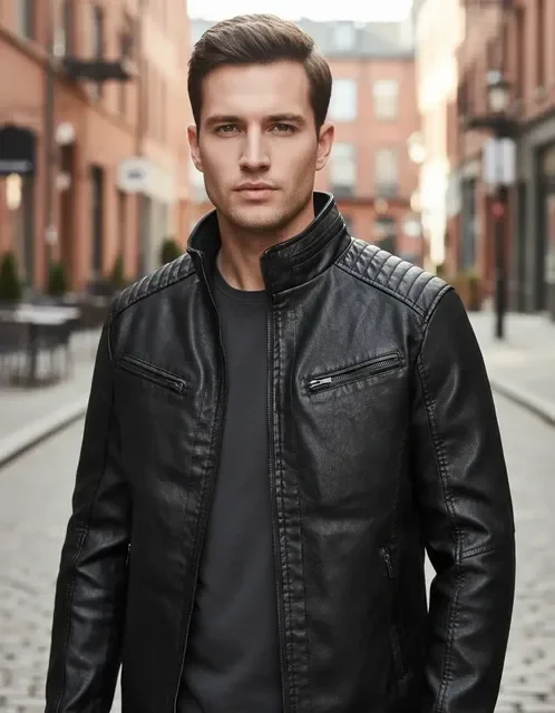 Jaqueta De Couro Masculina Slim Promoção Frio Inverno