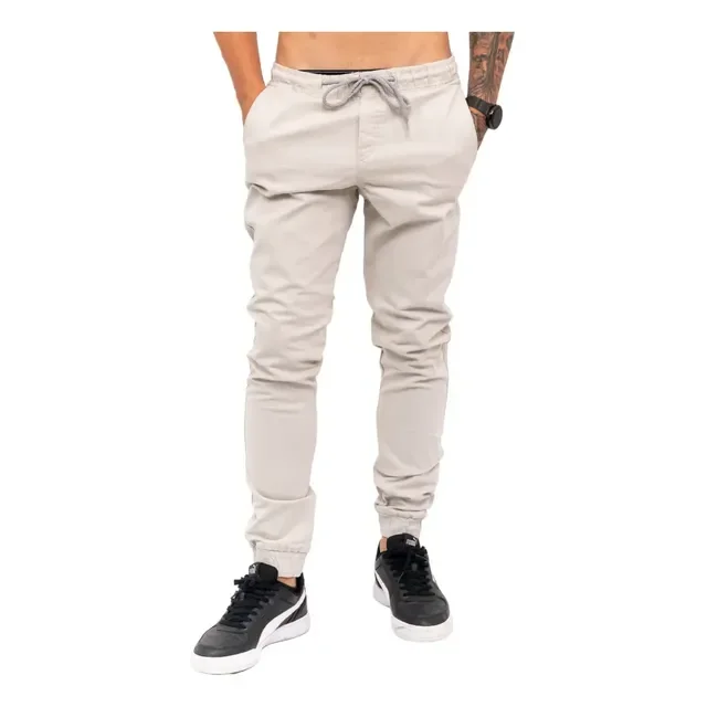 Calças Jeans Camuflada Masculina Jogger Com Punho Elastico