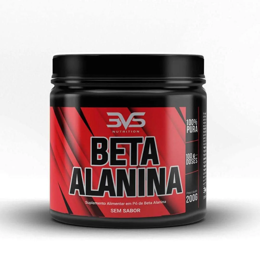 Beta Alanina Pura 200g 3VS Nutrition · 100% Beta-Alanina · Sem Sabor · Resistência Muscular · 50 doses