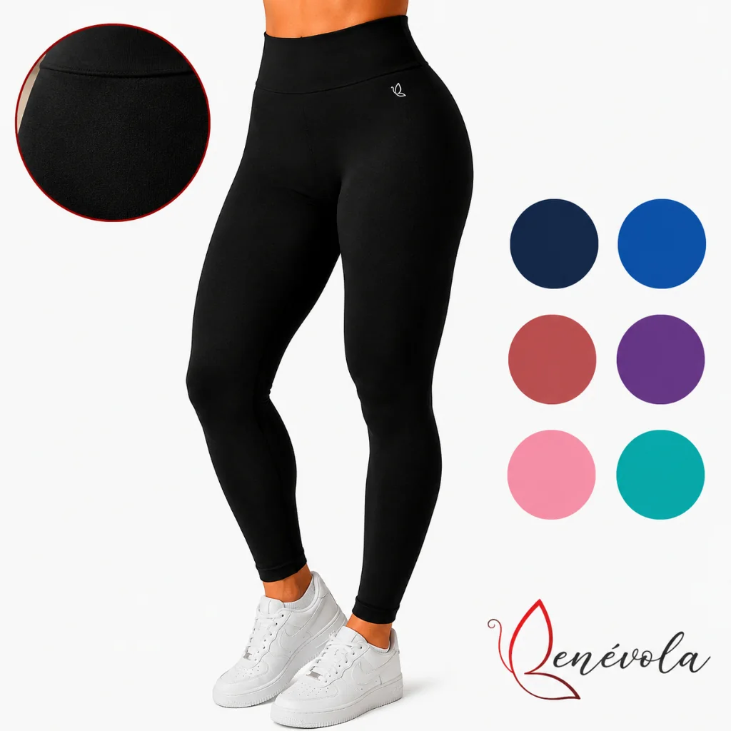 Calça Legging Benévola Feminina Poliamida Sem Costura Grossa Cintura Alta Sem Transparência Fitness