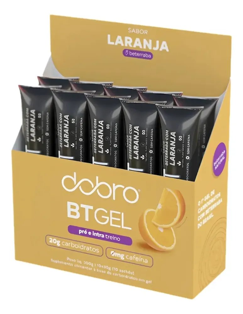 Suplemento em gel Dobro Energético Carboidratos Bt sabor Beterraba com Laranja x 30g 10 un