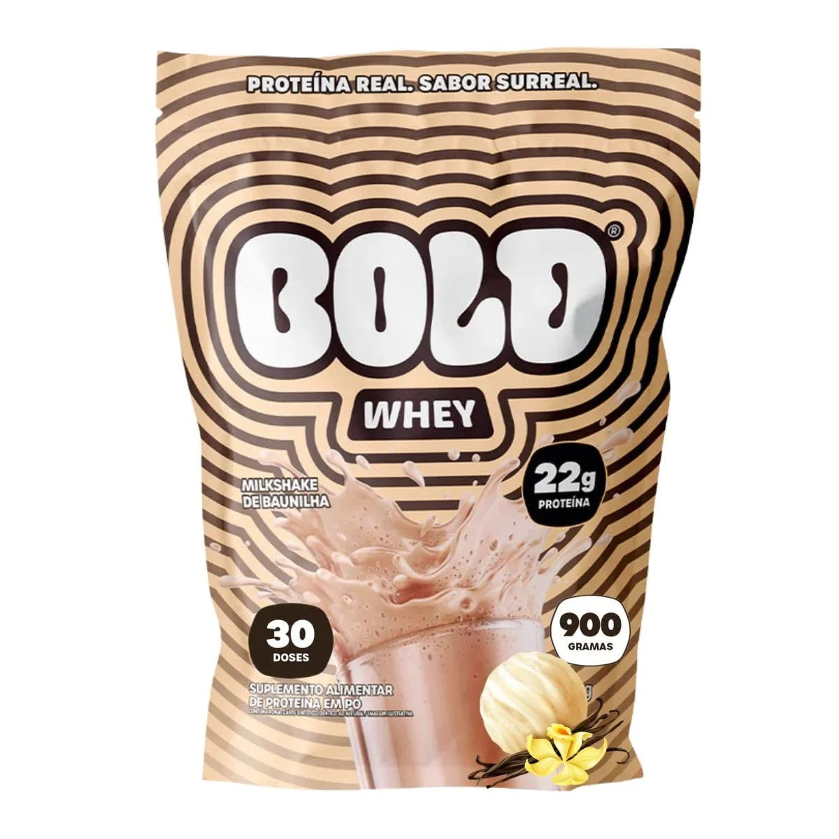 WHEY PROTEIN 3W - BOLD WHEY (900g) - Sabor: MilhShake de Baunilha