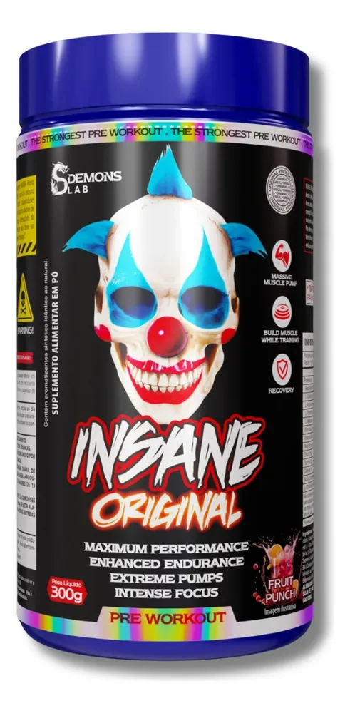 Suplemento Demons Lab Sabor Fruit Punch Em Pote De 300g Insane