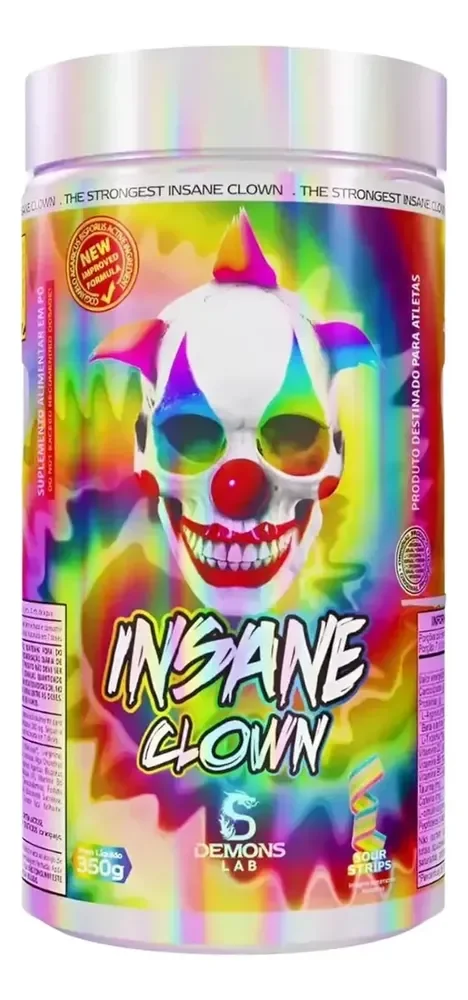Pré Treino Insane Clown Demons Lab 350g Sour Strips Cafeína Arginina Beta Alanina