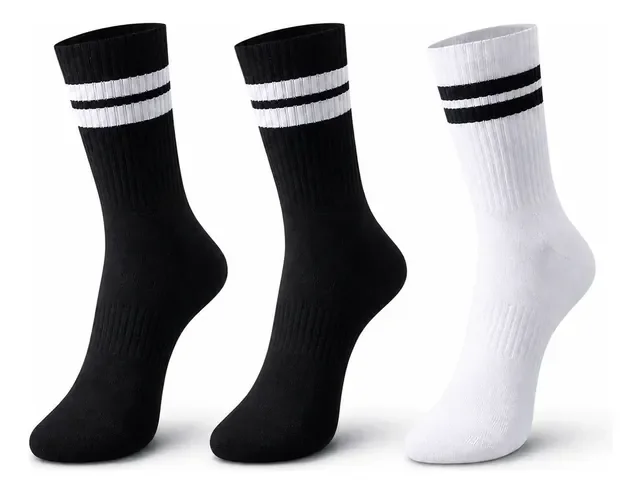 Kit 3 Pares De Meias Cano Alto Esportiva Academia Treino