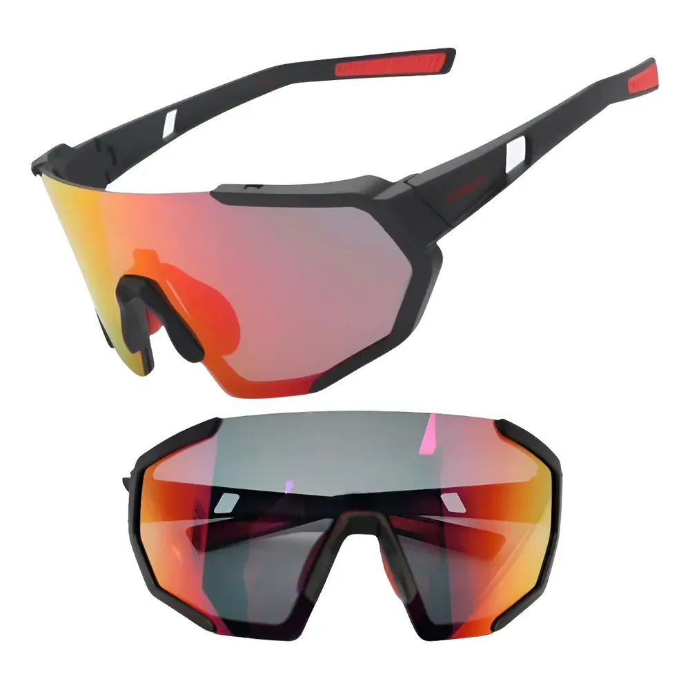 Oculos Elleven Ciclismo Lente Uv400 Esportivo Corrida Bike Vermelho Preto