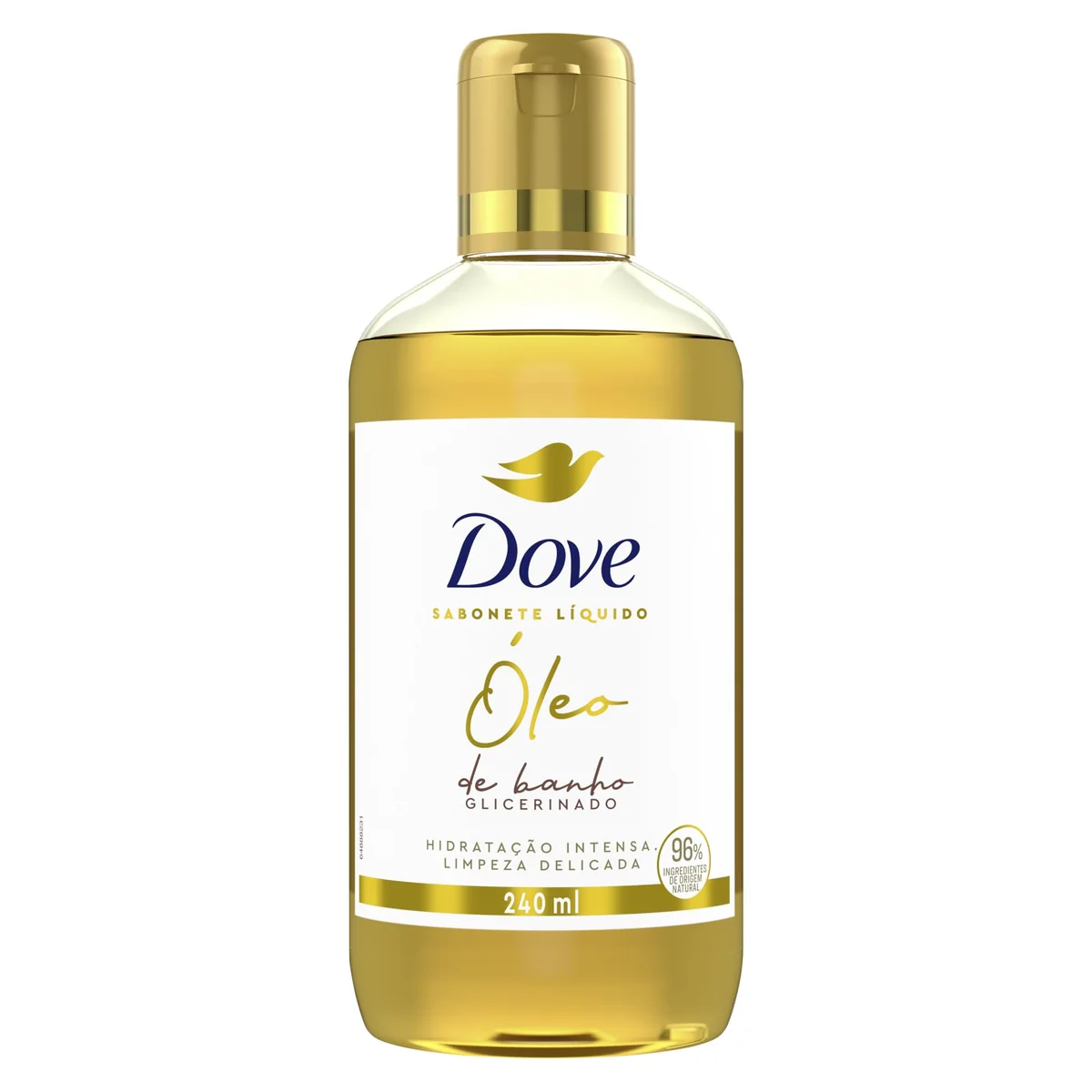 Dove Óleo de Banho Hidratação Intensa e Limpeza Delicada, Glicerinado com 96% Ingredientes de Origem Natural 240 ml