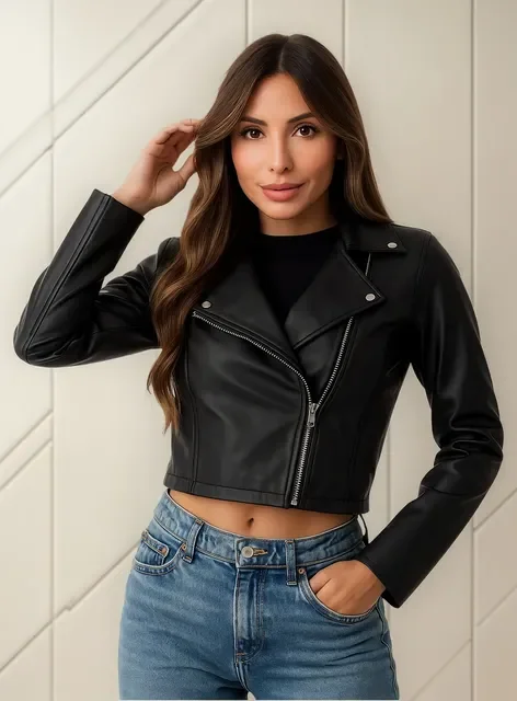 Jaqueta Feminina Courinho Com Zíper Gola Polo