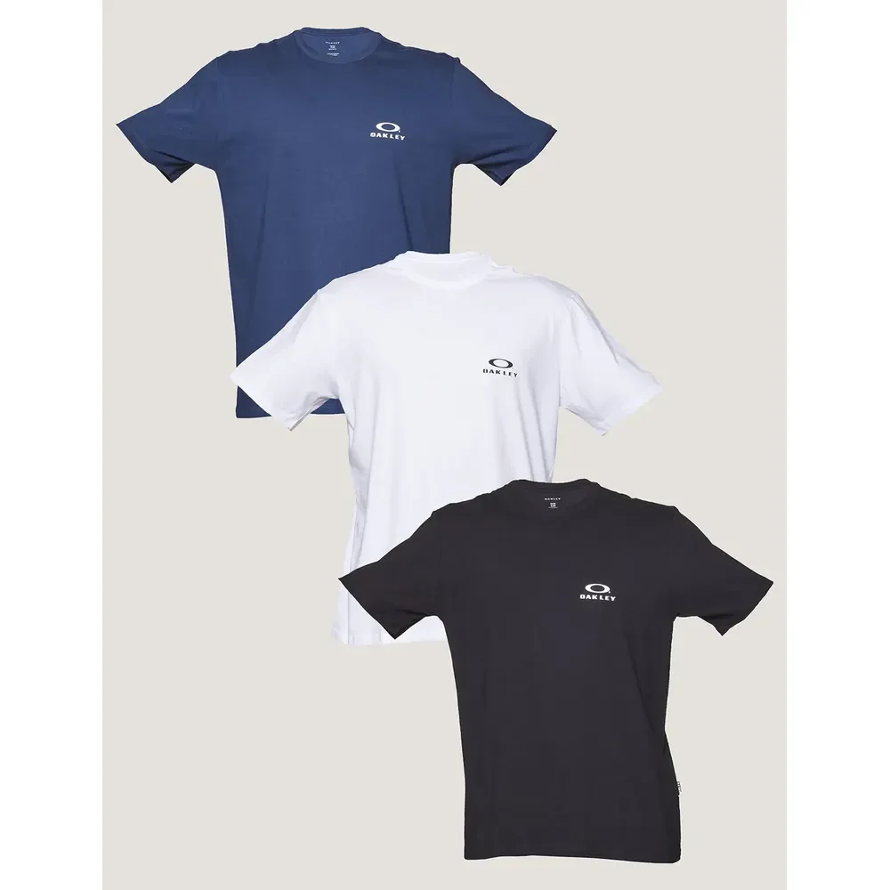 Kit 3 Camisetas Oakley Masculino Misselaneous Ellipse Misselaneous Logomarca G Liso