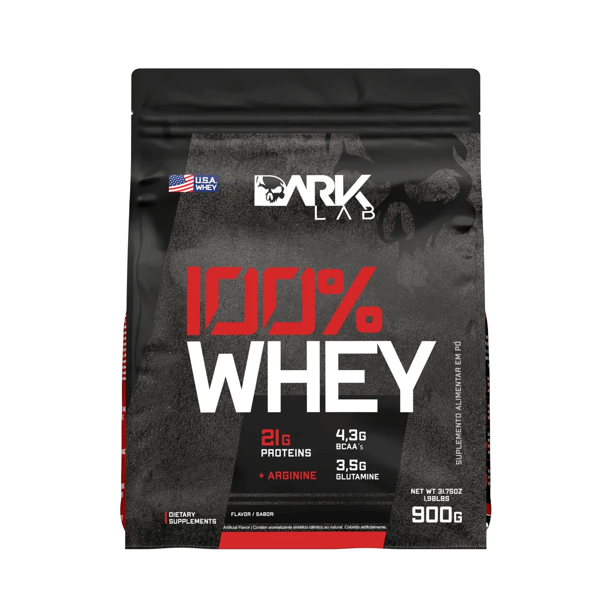 Whey 100% Concentrado Refil 900G Chocolate Dark Lab