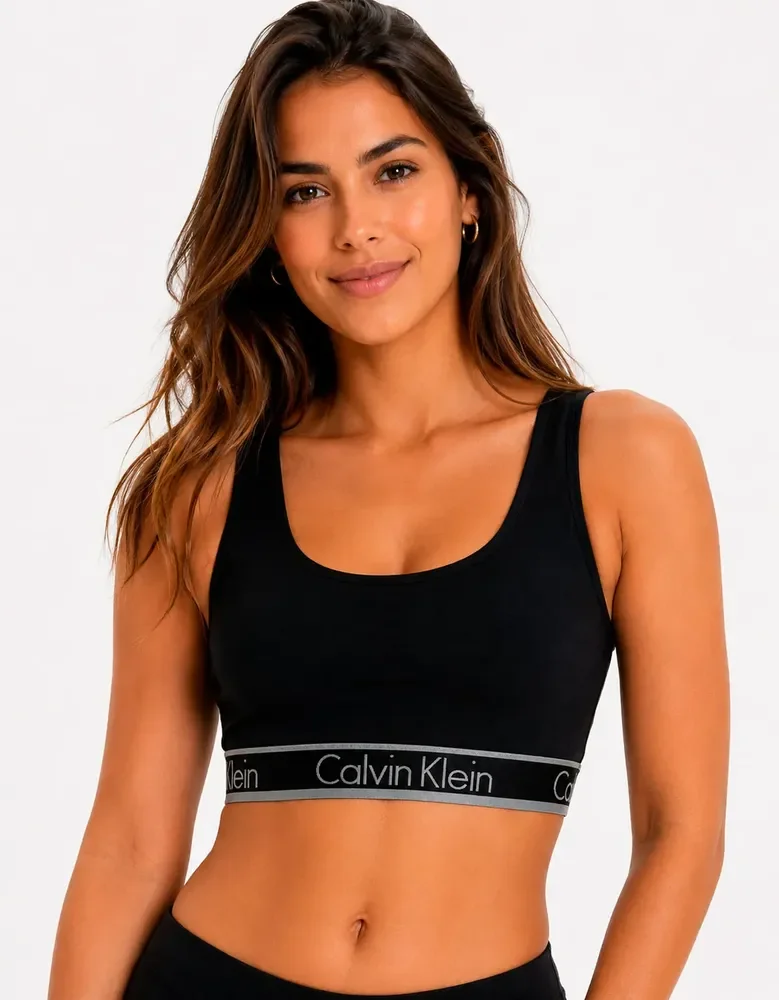 Top Regata Fitness Academia Cotton Calvin Klein Original Preto Liso M
