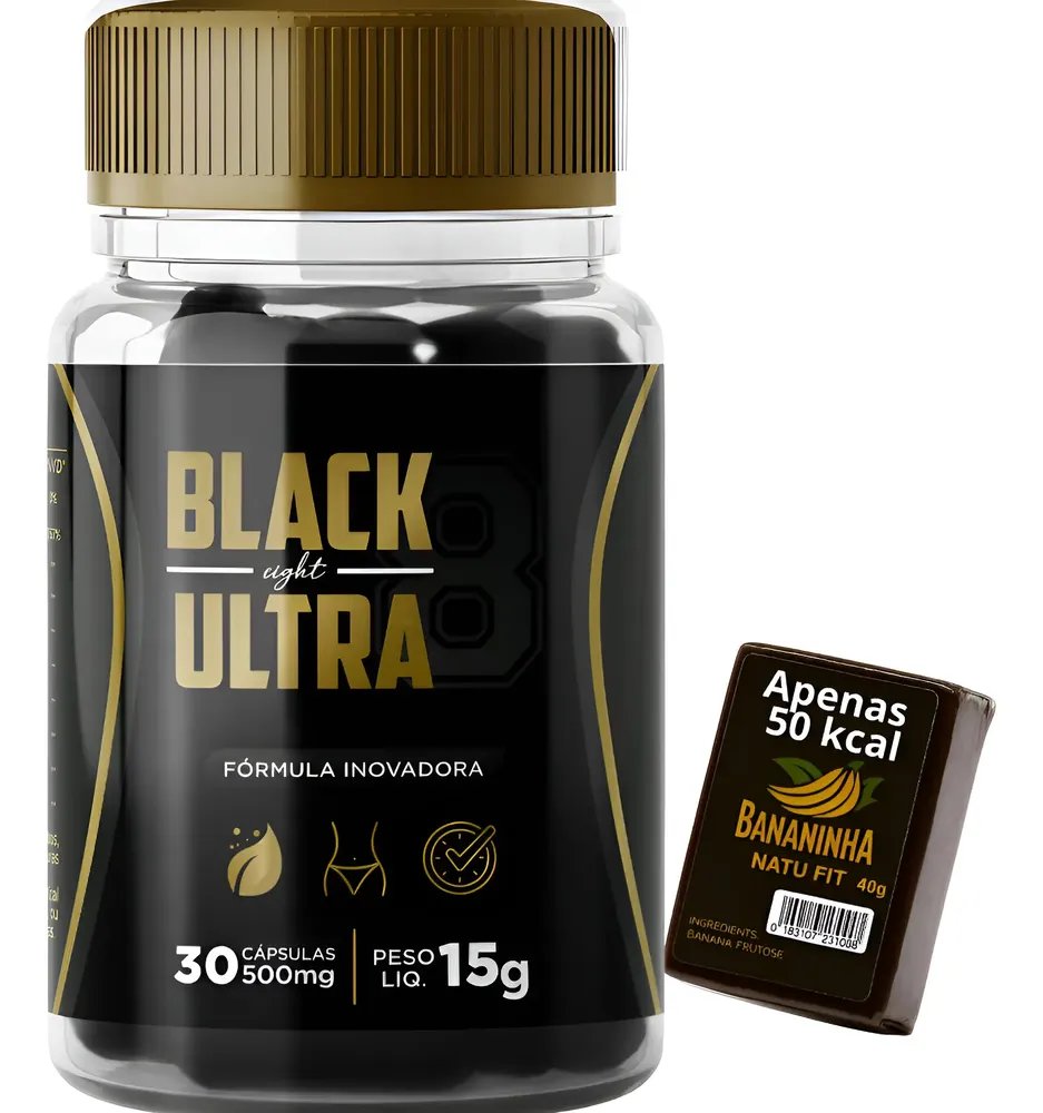 Black Ultra Inibe One Cápsulas Detox Emagrecedor Turbo Ervas