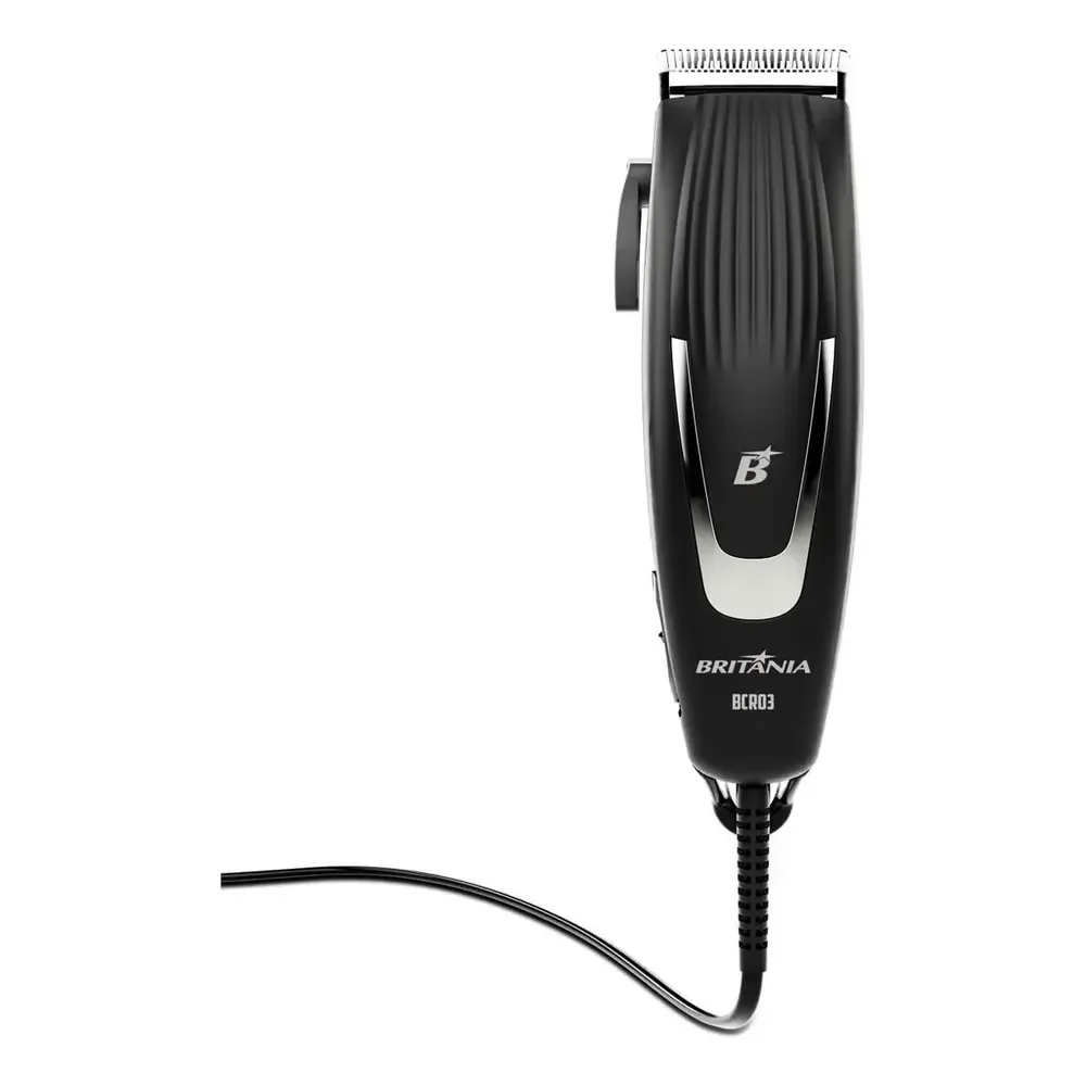Cortador De Cabelos Britânia Bcr03 9 Acessórios 18w Cor Preto 220v